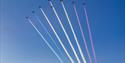 Red Arrows from the beach at Eastbourne International Airshow credit Claire Hartley