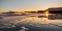 Sunset through Sandown Pier, Sandown beach, Isle of Wight, Things to Do