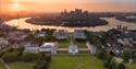 Stunning view over Royal Museums Greenwich with London in the background