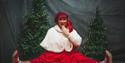 Dolly sitting in front of Christmas trees, Christmas at Tapnell Farm Park, What's On