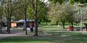 Visitor Centre at Cobtree Manor Park, Maidstone in the spring.