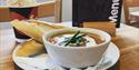 Soup and bread lunch at Alice Holt Cafe, Surrey