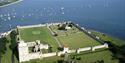 Birds eye view over Portchester Castle