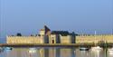 Exterior view of Portchester Castle, Portchester, Hampshire