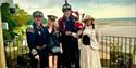Performers standing at the top of Appley Tower at the Isle of Wight Steampunk Festival, event, what's on, Ryde