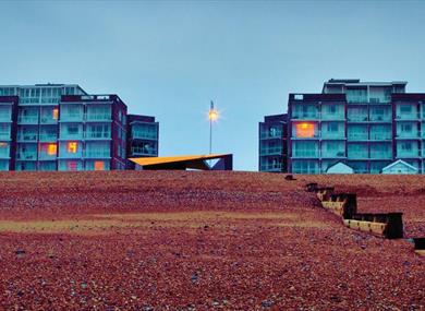 Bexhill beach pictured on Keane's Strangeland album