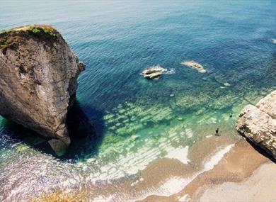 Mediterranean water at Freshwater Bay Beach, Isle of Wight, Things to Do