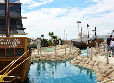 Pirate Ship on golf course in Hastings East Sussex