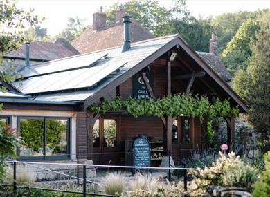 Outside view of The Garlic Farm Shop & Restaurant, food and drink, shop, local produce, Isle of Wight