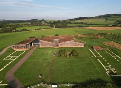 Aerial view of Brading Roman Villa, museum, historic site, Things to do, Isle of Wight