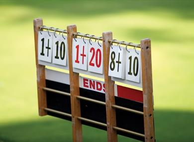 Bowls score board in Beach House Park Worthing