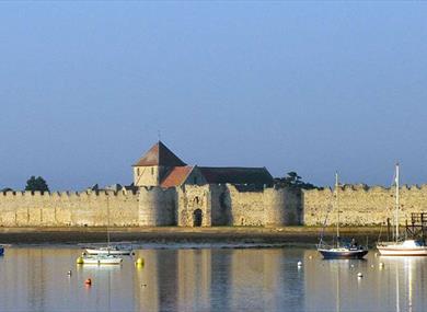 Exterior view of Portchester Castle, Portchester, Hampshire