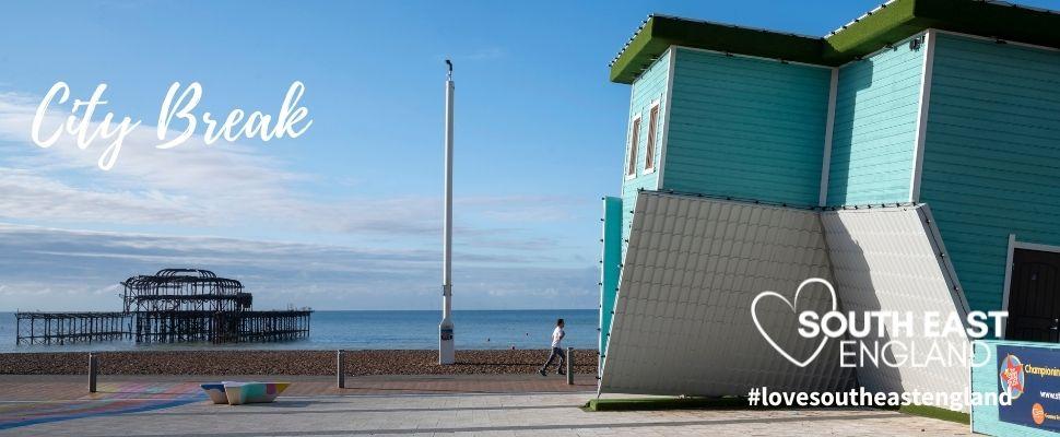 Brighton Seafront and the Upside Down House, one of the Best City Breaks in UK.