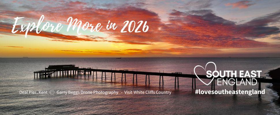 Explore more in 2026 with a visit to Deal in Kent to enjoy a gorgeous autumn sunset across the English Channel