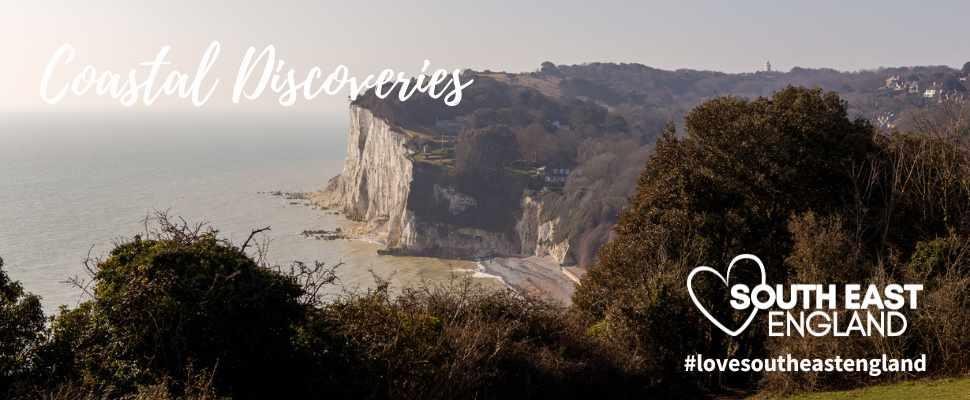 Beautiful cliff top walk overlooking St Margaret's Bay, Kent