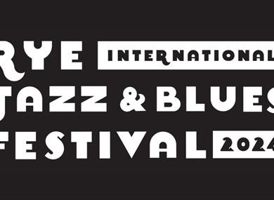 Black and white logo for Rye International Jazz and Blues Festival