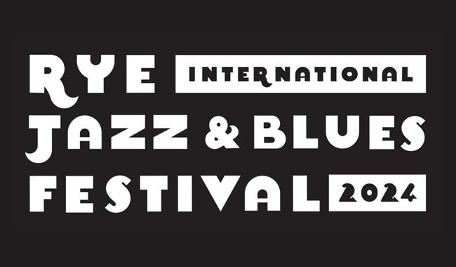 Black and white logo for Rye International Jazz and Blues Festival