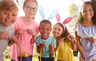 Children taking part in Easter Egg Hunt