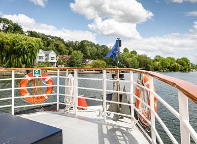 View of the River Thames from the deck of Caversham Lady.