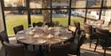 Dining space at Plumpton Racecourse, Lewes, East Sussex