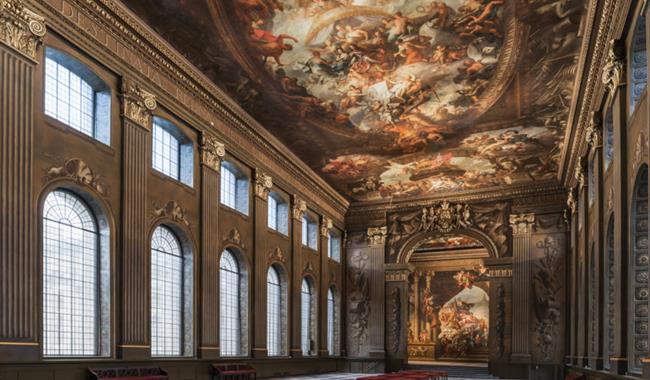 Painted Hall at the Old Royal Naval College, London.