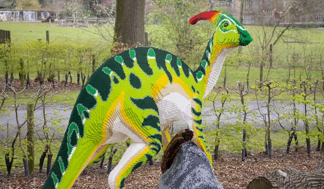 Parasaurolophus dinosaur in toy bricks