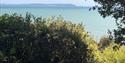 View of the Needles from above Highcliffe Beach at Highcliffe Castle, Dorset