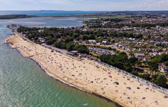 View over Christchurch Beach area, credit Bournemouth, Christchurch and Poole Tourism