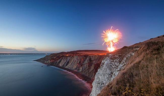 View of fireworks at The Needles Landmark Attraction, Alum Bay, What's On