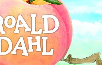 Roald Dahl written on an illustrated peach