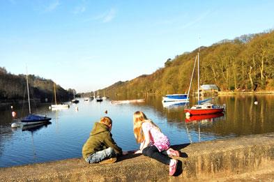 kids at the Dam Head of Rudyard Lake