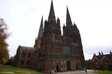 Outside Lichfield Cathedral