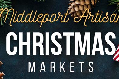 A seasonal graphic with Middleport Artisan Christmas Markets written on it