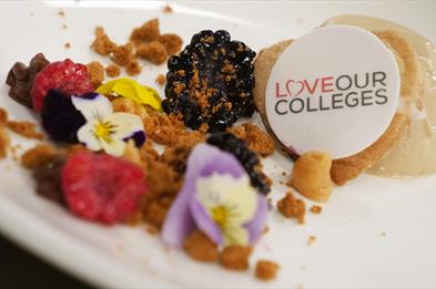 Image shows a tantalising dessert at the Hammersley Restaurant at Stoke-on-Trent College, Staffordshire