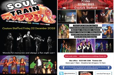 Image shows details of the event, with images of the performers in action