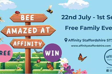 A graphic promoting the summer family event at Affinity Staffordshire