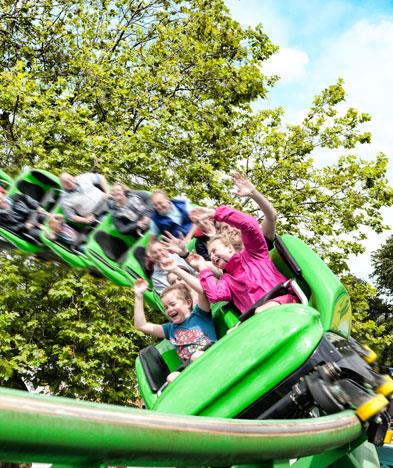 Ride the Accelerator rollercoaster at Drayton Manor Park