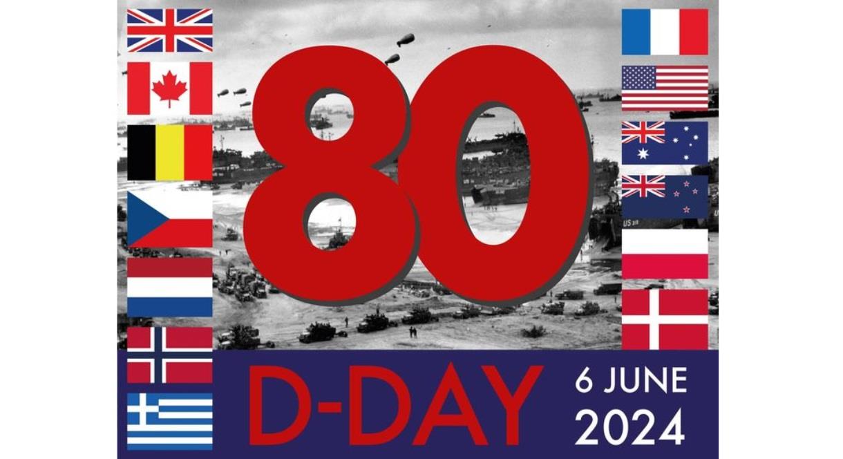 D Day Landings image with Country Flags