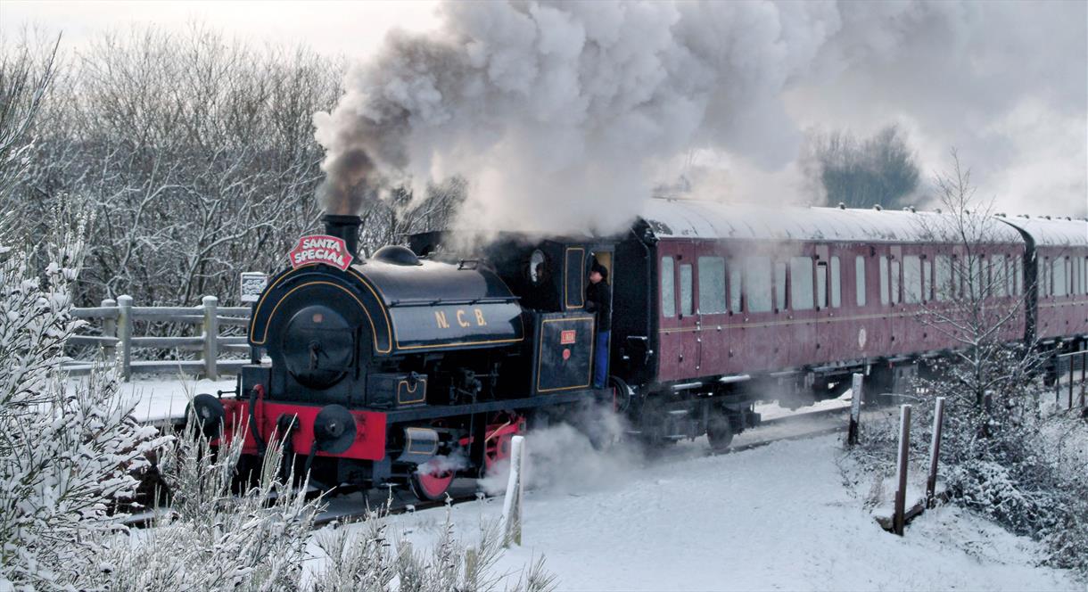 Santa Special Steam Train at Chasewater Railway Enjoy Staffordshire