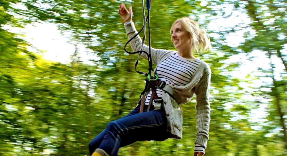 Lady on Zipwire