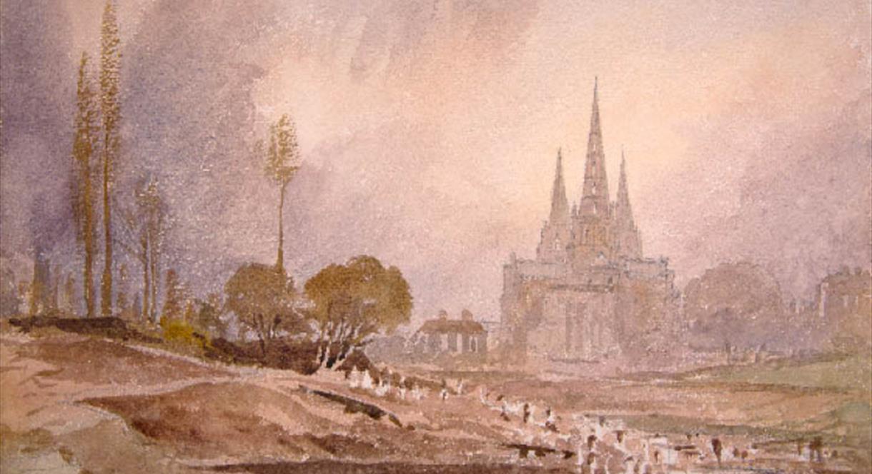 A painting of Lichfield Cathedral