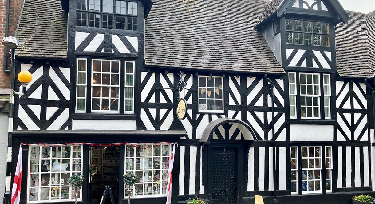 The beautiful Tudor exterior of Redeezine gift shop