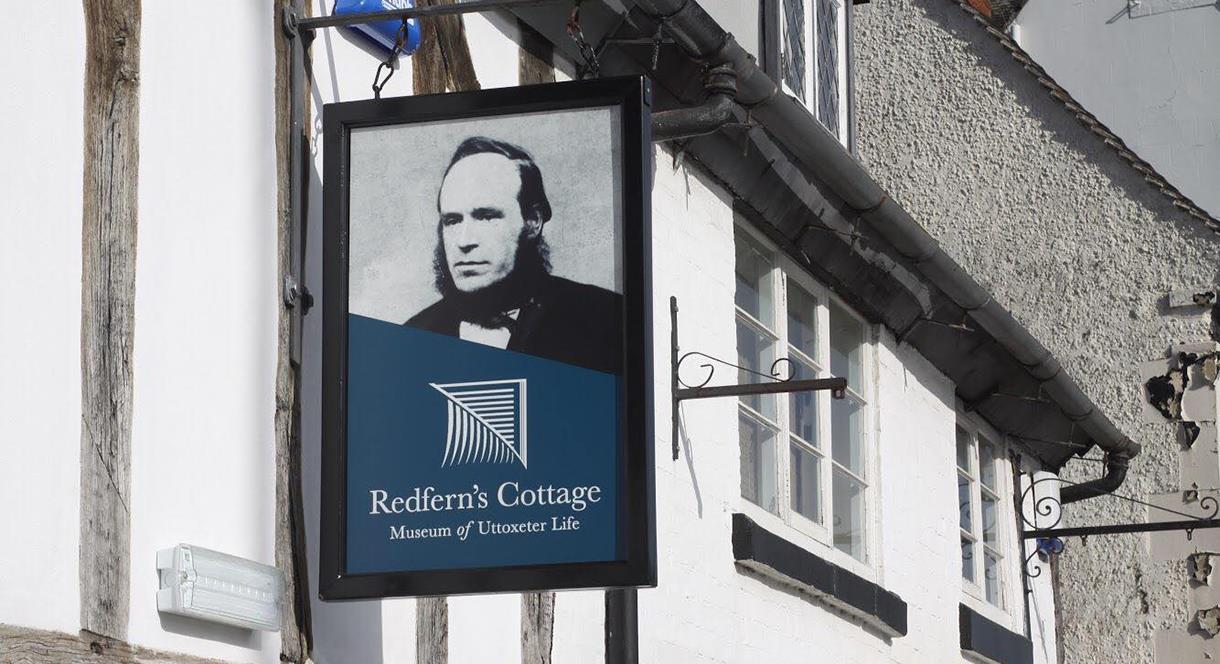 The sign of Redfern's Cottage, Uttoxeter, Staffordshire