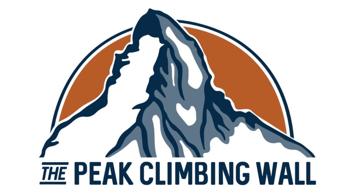 image shows the logo for The Peak Climbing Wall
