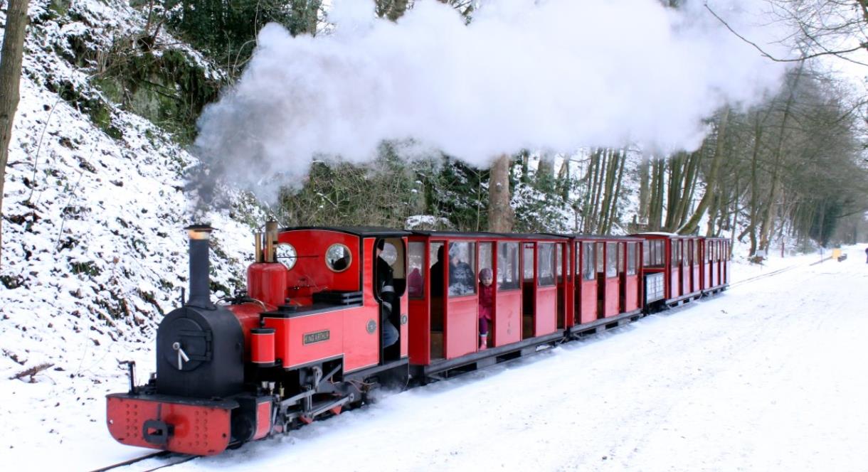 Rudyard Lake Steam Railway in the snow