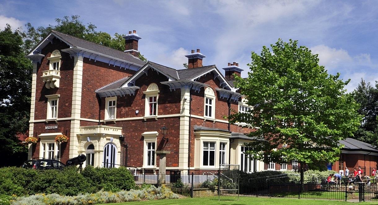 The sun beats down on The Brampton Museum, Staffordshire