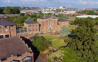 Aerial view of the Doubletree by Hilton Hotel, Stoke-on-Trent, Staffordshire