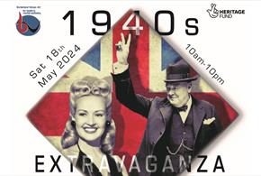 poster image of the Union Jack Flag and Winston Churchill for the 1940s Extravaganza