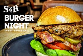 A tempting burger with all the trimmings, available from Smoke & Rye, Staffordshire, every Thursday night