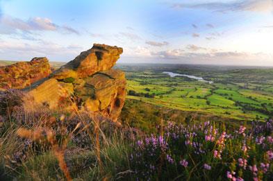 Sunset on the Roaches looking towards Tittesworth Water